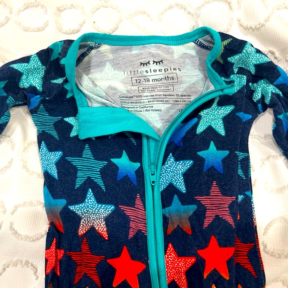 Little Sleepies Zippy two-way zip pajamas Shades of Stars print - Picture 2 of 4